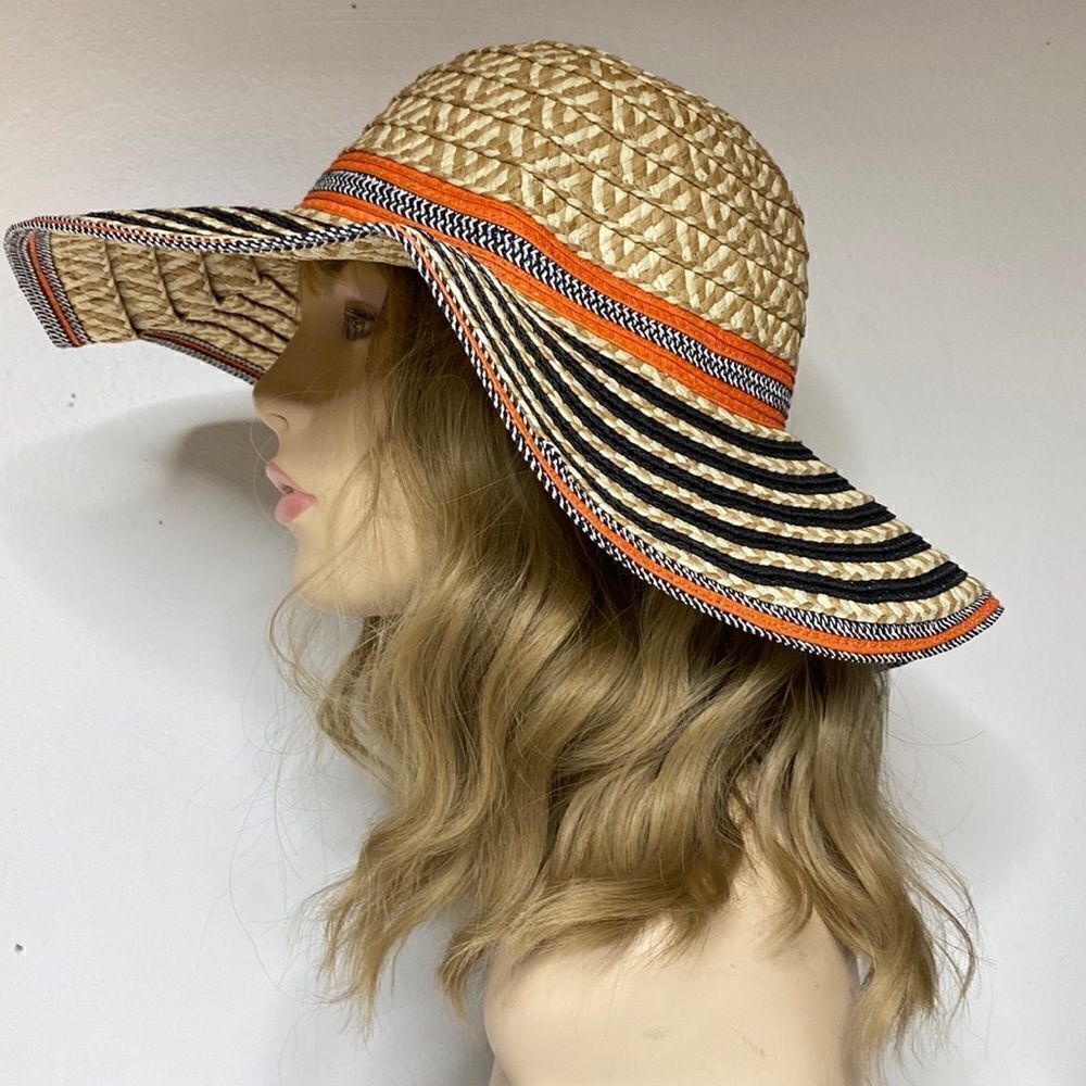 Striped Aztec Tribal Boho Straw Hat